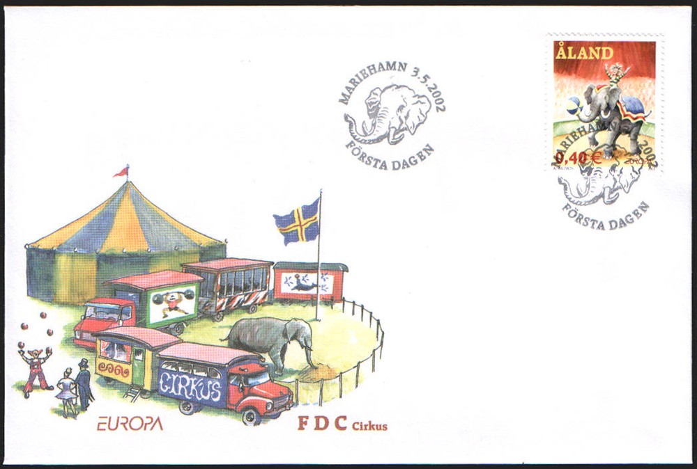 Aland FDC 2002 Europe Stamp Circus Mint