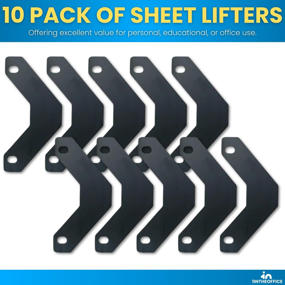 10PCS Binder Sheet Lifters 11"x8.5" Black Plastic Page Separator Insert Pack