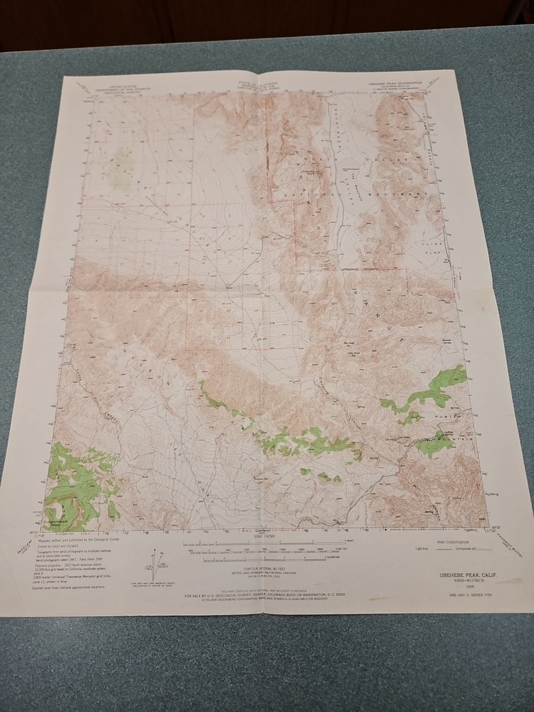Death Valley Ubehebe Peak Map 1950