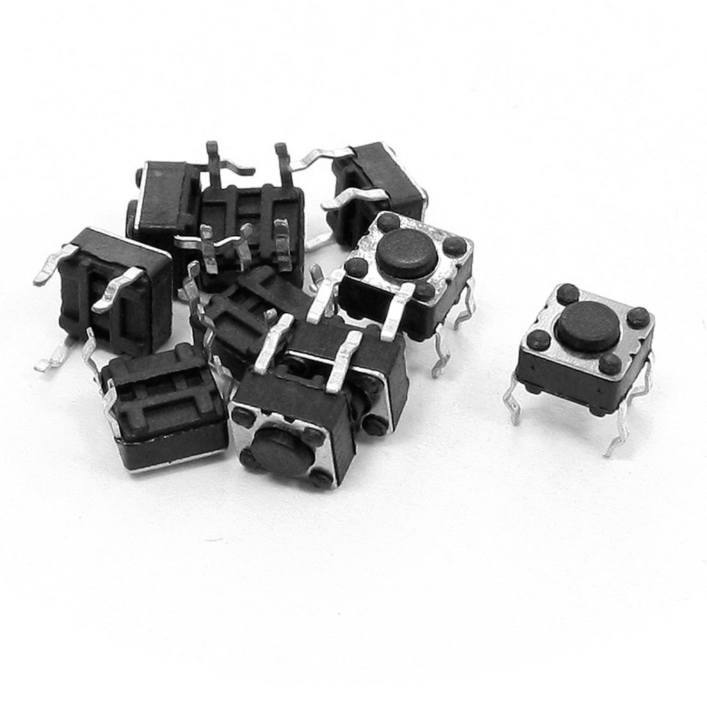 10pcs 6x6x4.5mm 4 Cables DIP PCB Momentary Touch Button Push