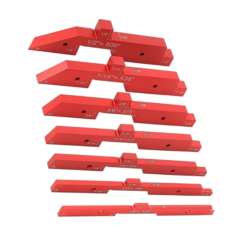 7Pcs Woodworking Gauge Set Adjustable Setups Blocks Set for Precise Table Cutter