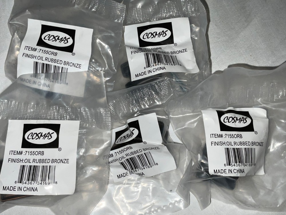 5 Cosmas Oil Rubbed Bronze Cabinet Knobs #7155ORB Square