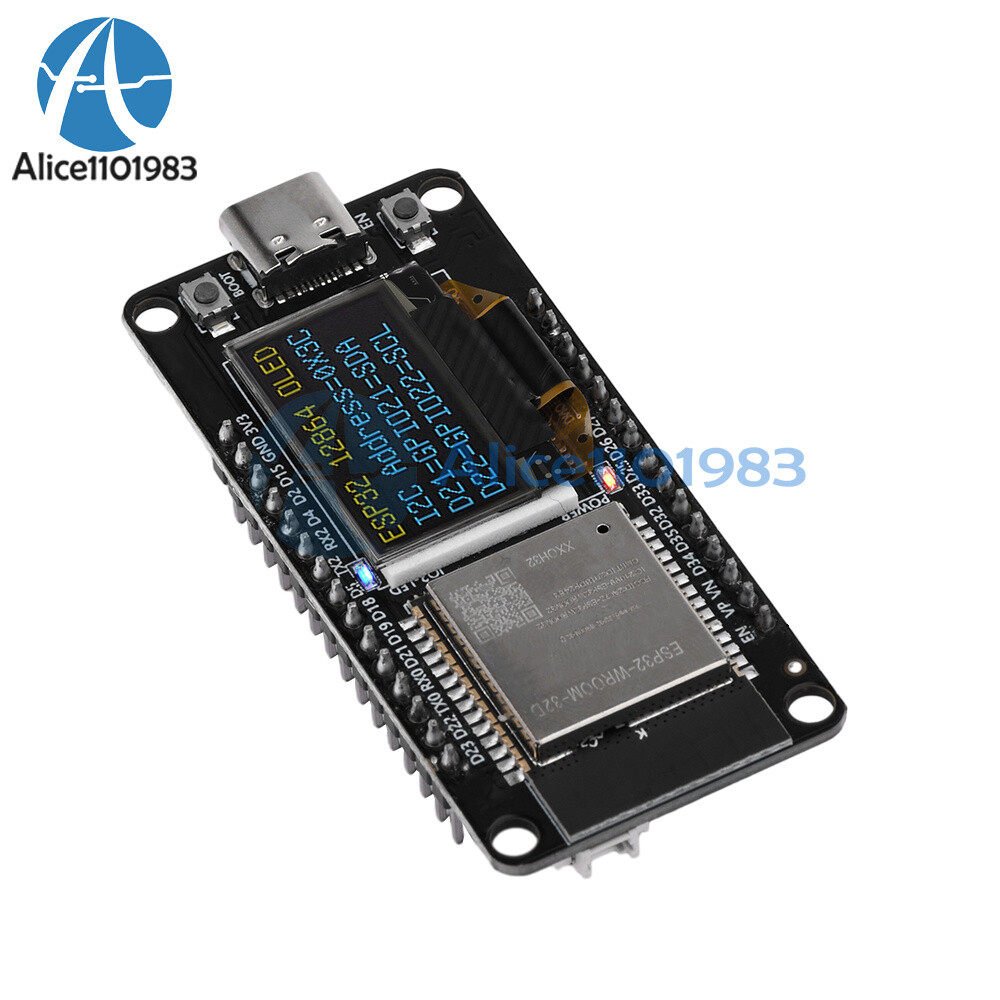 0.96" ESP32 ESP-WROOM-32D WIFI Bluetooth Development Board OLED CH340C Module