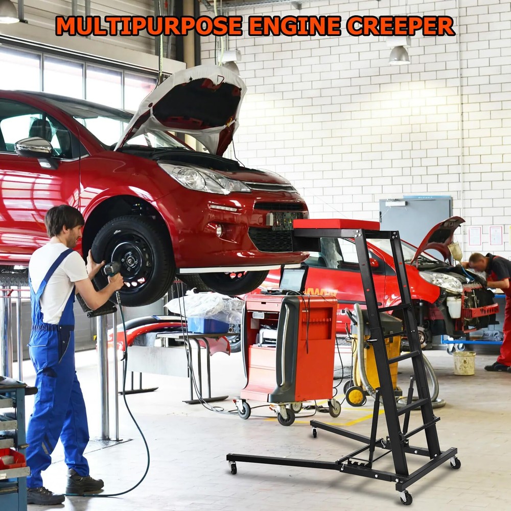 💯Adjustable Car Engine Creeper Thick Padded Deck Foldable Car Creeper 400 lbs