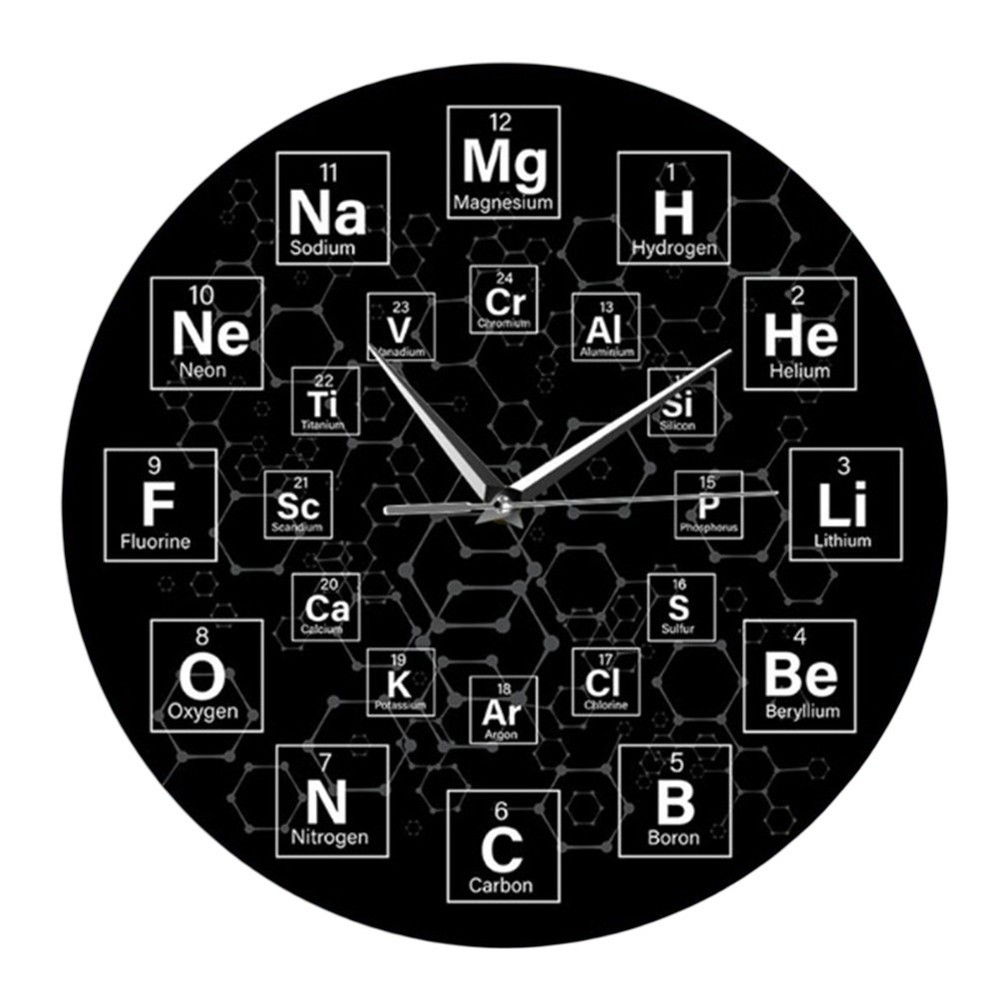 Periodic table clock laboratory decorative wall clock home decorative wall clock