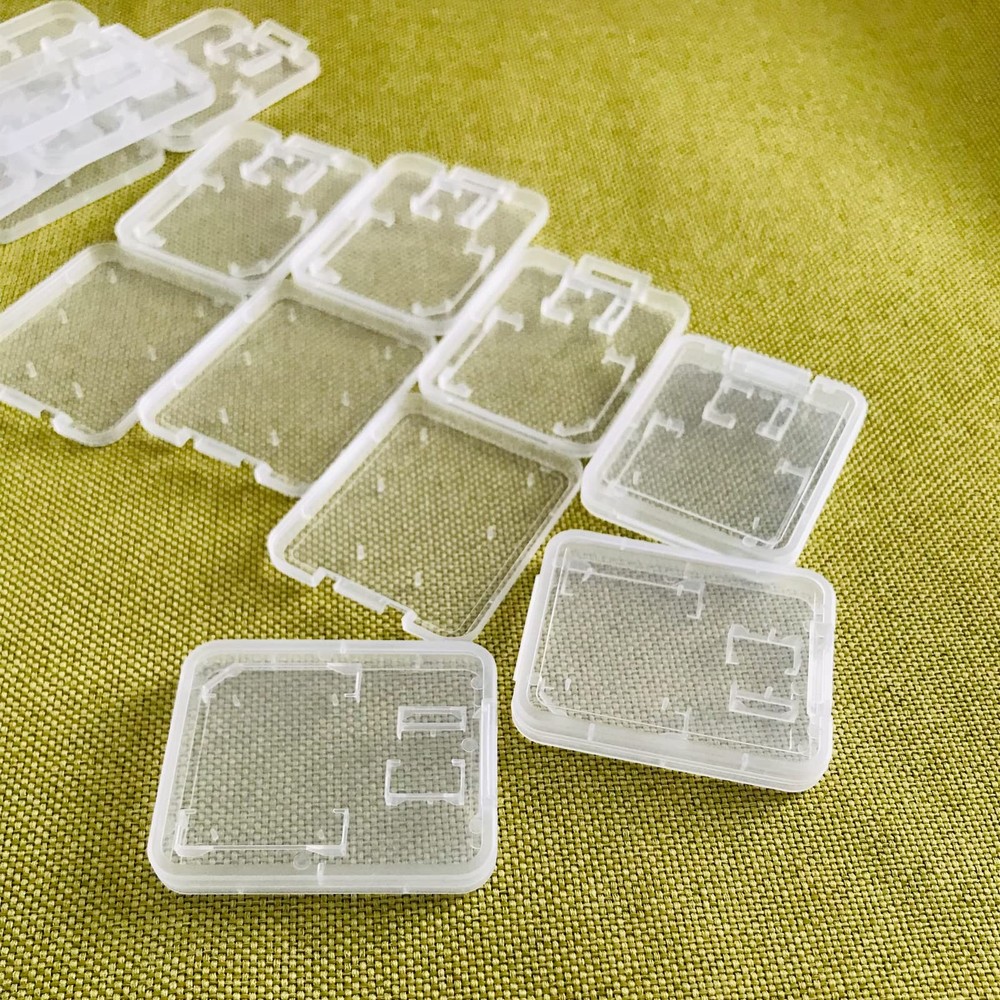 HYMAOME 20pcs Micro SD Card Storage Case Clear Plastic Small, Clear,