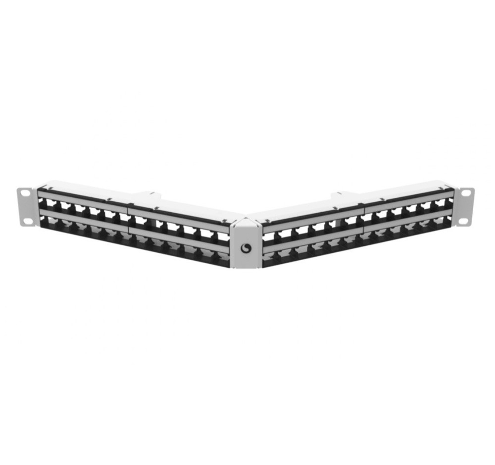 CommScope Angled Patch Panel 1U – 48-Port, Cat6/6A, White, High-Density NEW