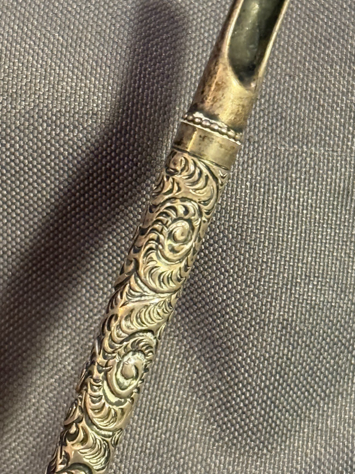 Antique Ornate Sterling Silver Dip Pen Holder quill inkwell