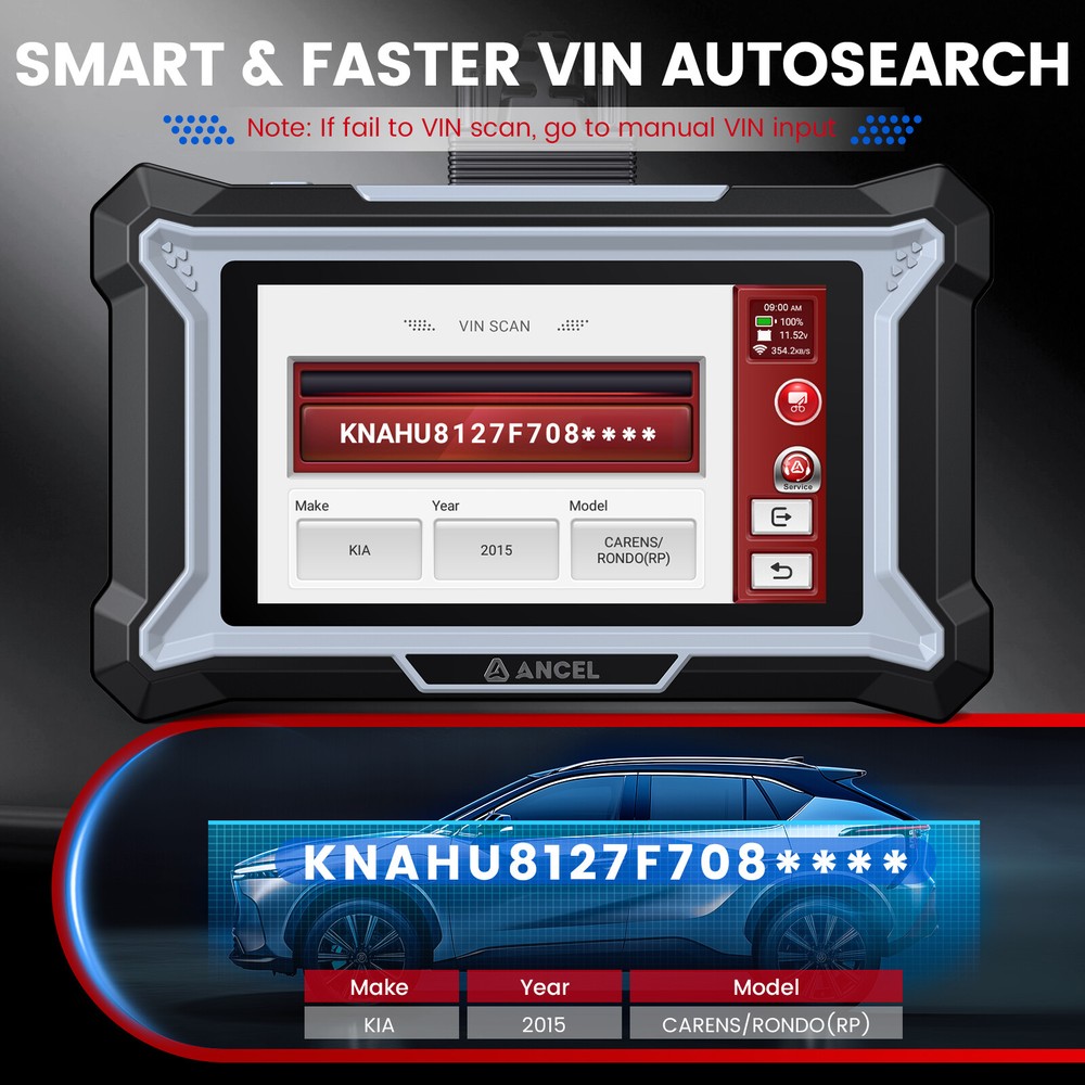 ANCEL DS100 Car OBD2 Scanner Diagnostic Tool ABS SRS Engine Code Reader EPB TPMS