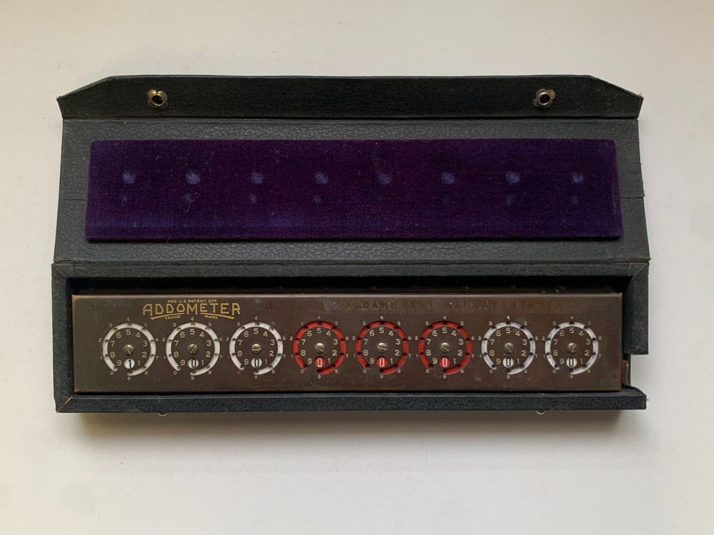 Vtg. ADDOMETER Reliable Typewriter & Adding Machine Co. w/ org. box & directions