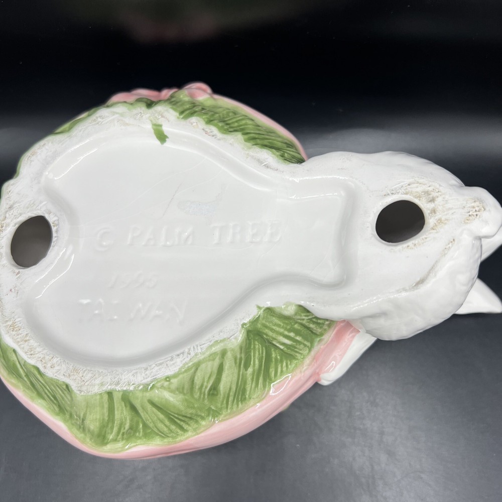 Vintage Palm Tree 1996 Easter Bunny Bowl