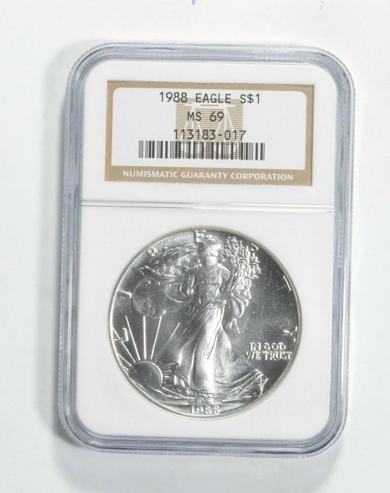 1988 American Silver Eagle MS69 NGC Brown Label