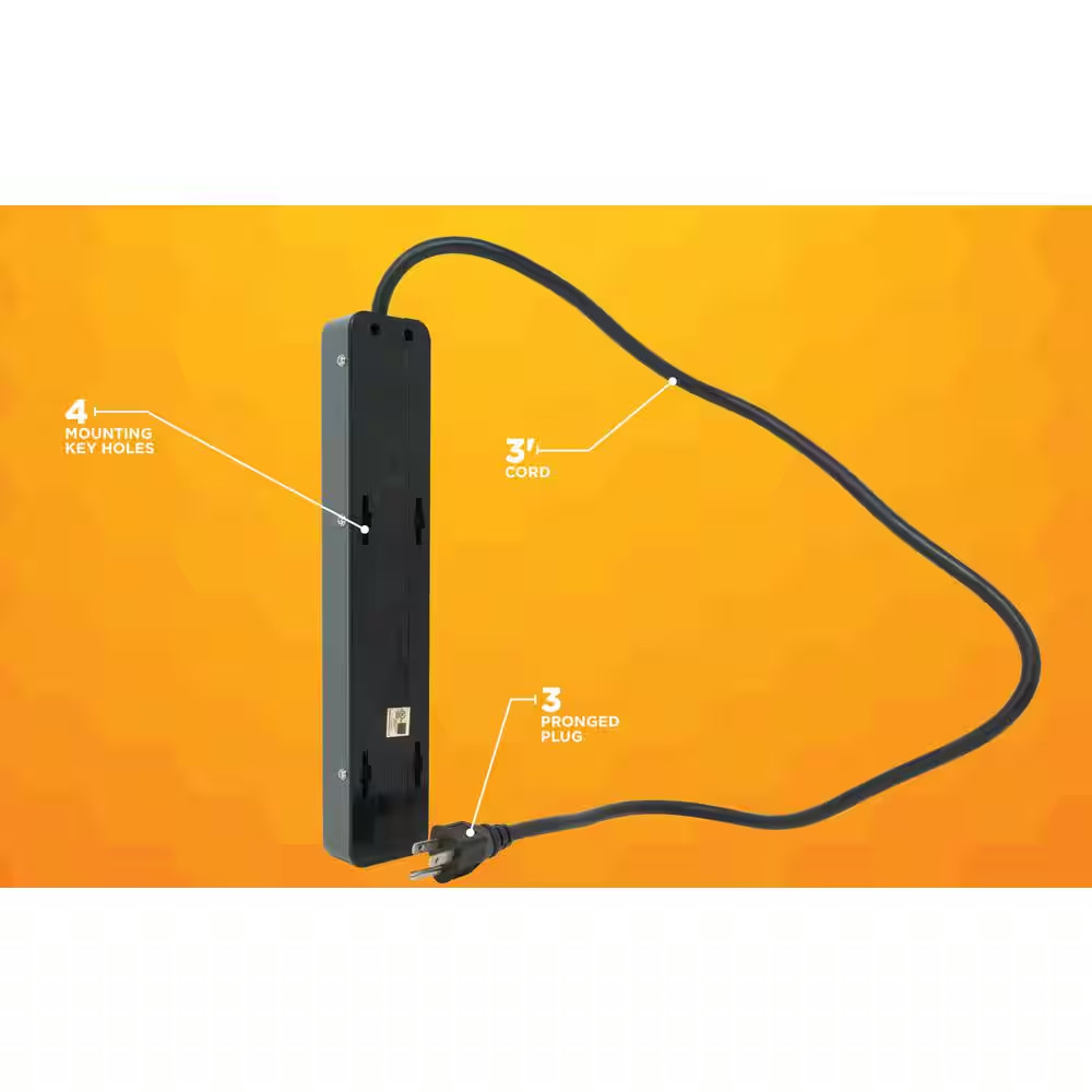 6-Outlet Surge Strip with 3 Ft. Cord