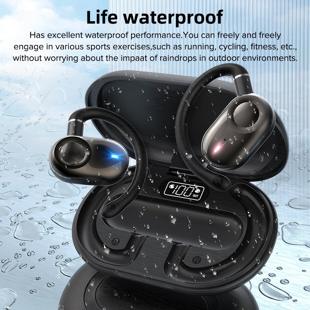 Wireless Bone Conduction Headphones Bluetooth 5.4 Headset Earbuds Open Earbuds