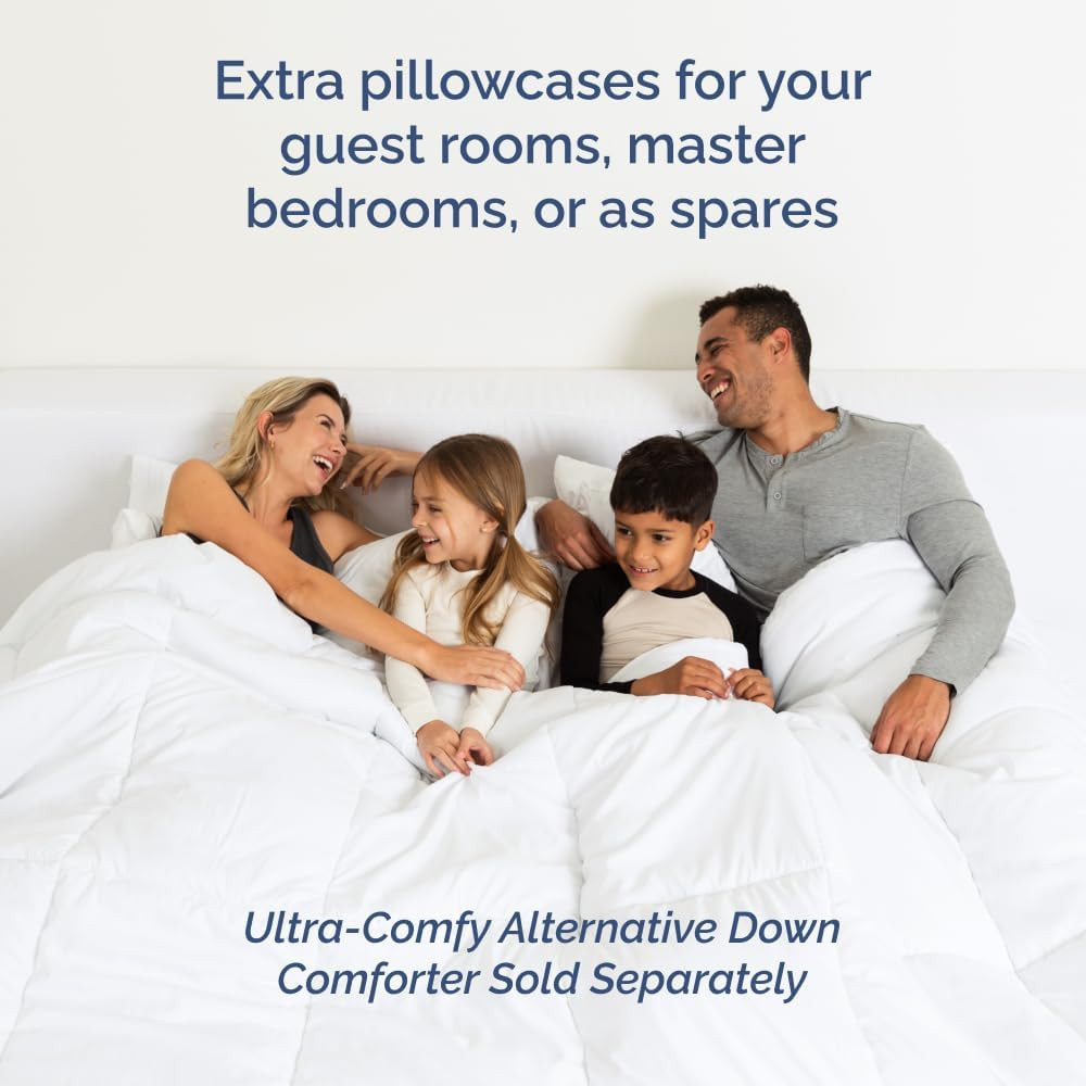 Light Blue Split King Bed Sheet Set + 2 Extra Pillowcases - Deep Pockets