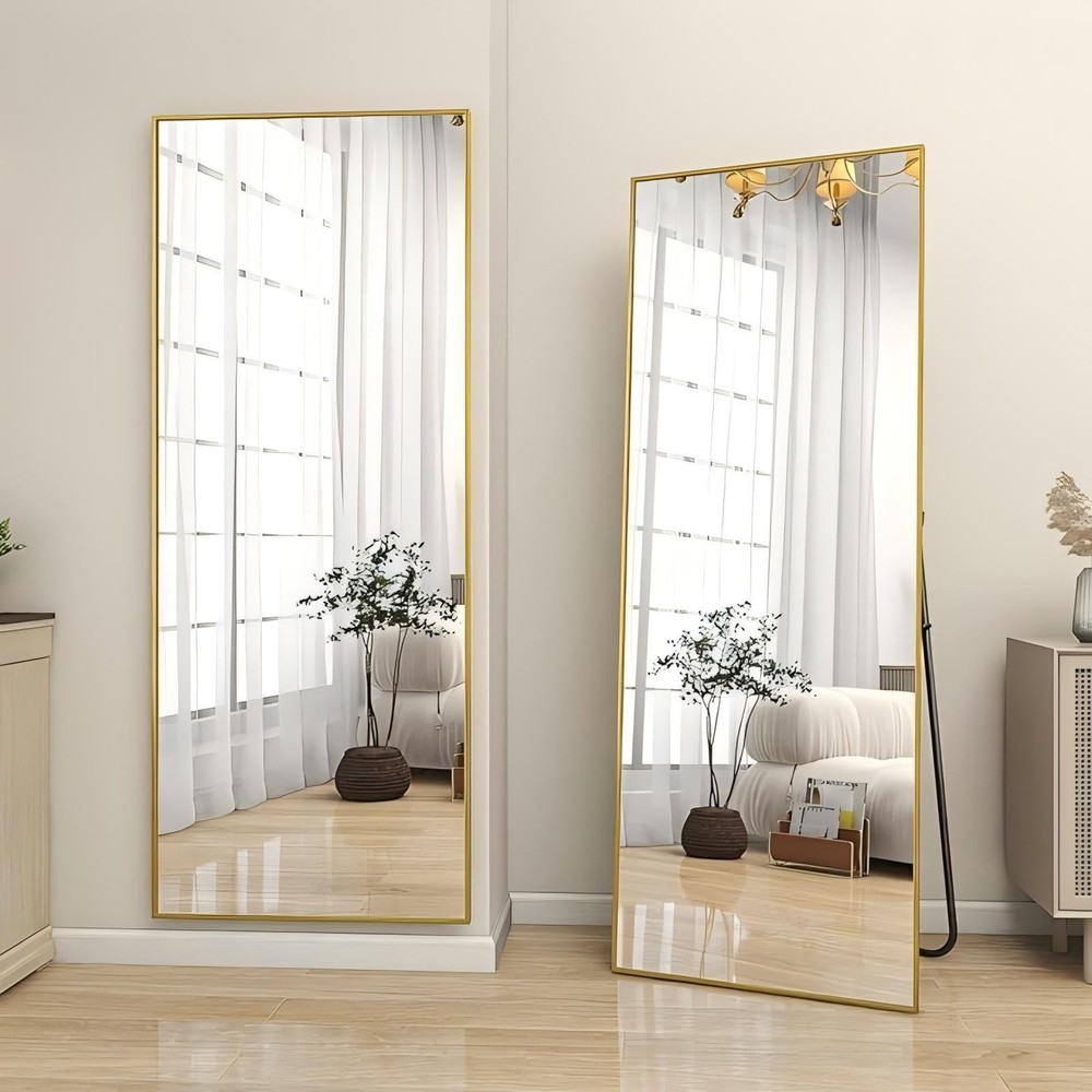 56"x21.2" Full Length Floor Mirror Rectangular Freestanding Leaning Wall-Mounted