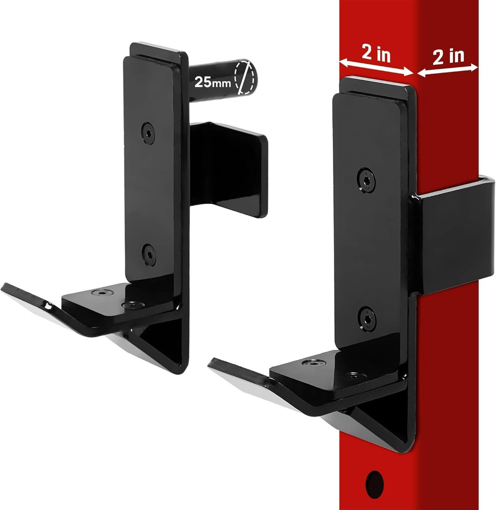 Power Rack J-Hooks & Attachments – Heavy Duty Barbell Holders Compatible with 2X