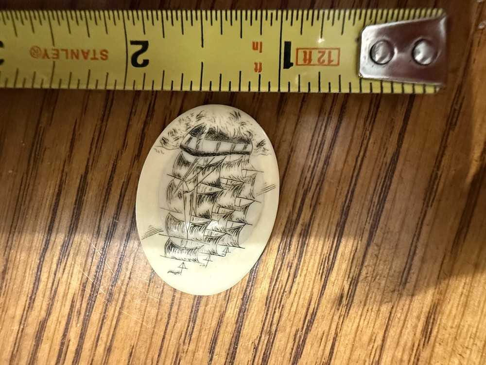 Actual Whalebone Scrimshaw