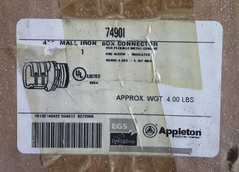 Appleton 7490I 4" Mall Iron Box Connector