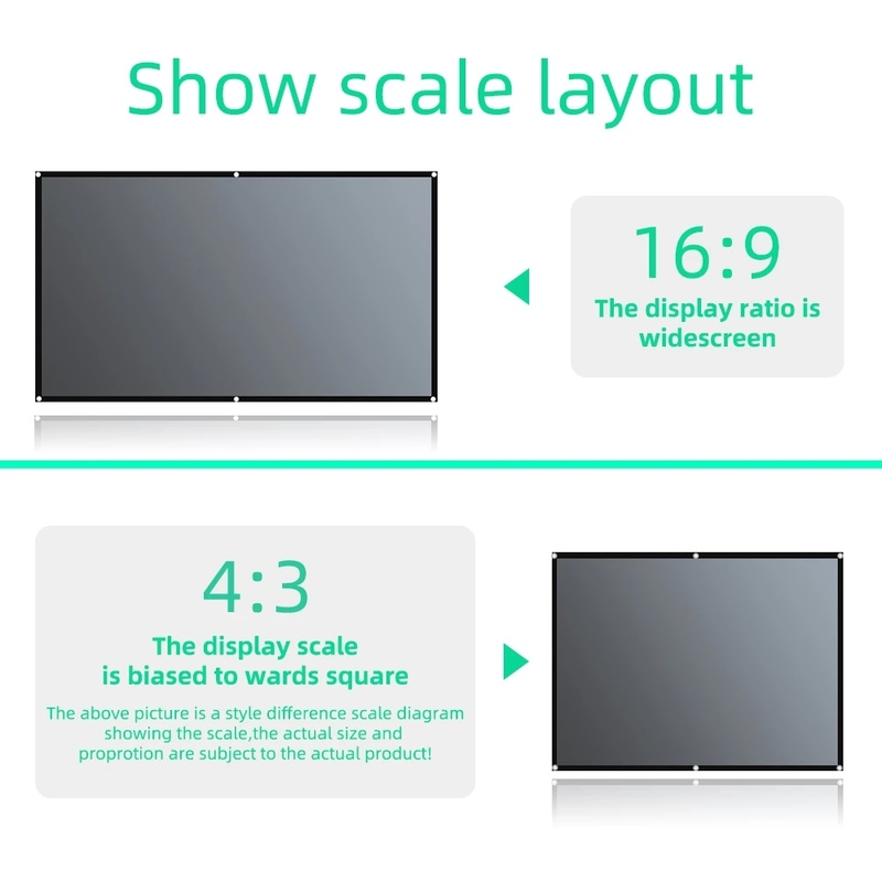 3D High Brightness Projector Screen Anti Light Metal Screen with Hooks Quality