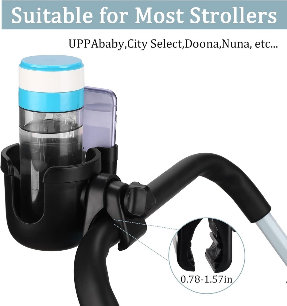 Universal Non-Slip Drink & Phone Holder - Easy Install for Strollers & Scooters