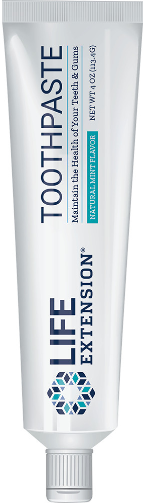 Life Extension NO-FLUORIDE Mint Toothpaste, 4 Oz (TWO-PACK)