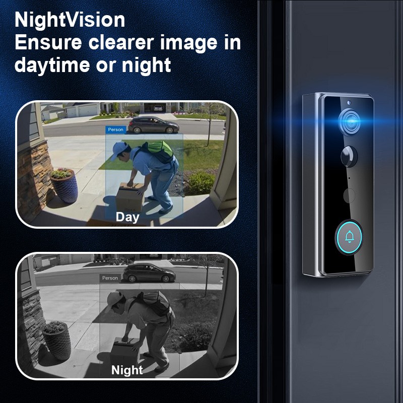 Smart Wireless WiFi Doorbell Camera Video Intercom Security PIR Human Detection