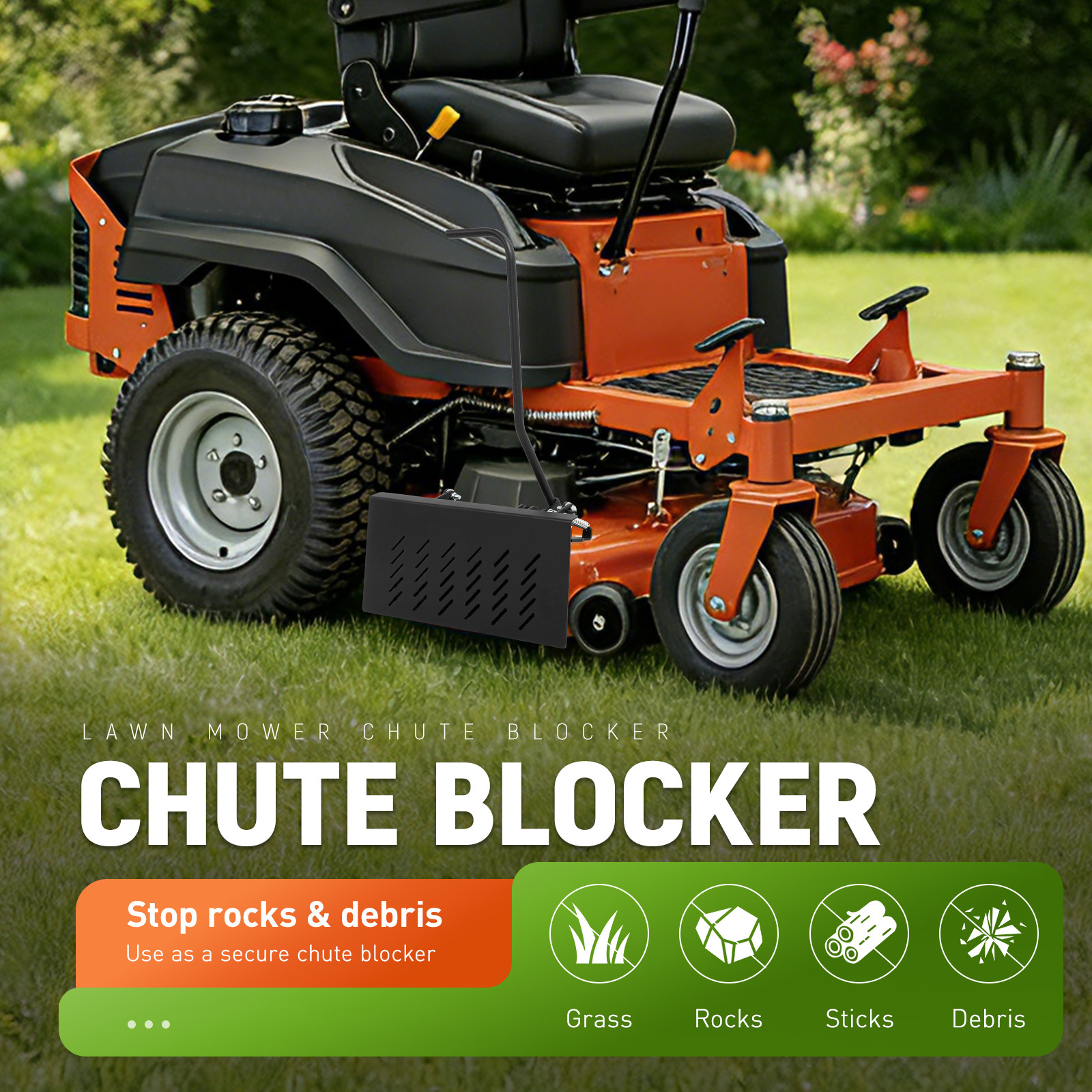 Chute Blocker For ZT Mowers Toro #ACS6000ULS 088-6003-00 w/Mounting hardware