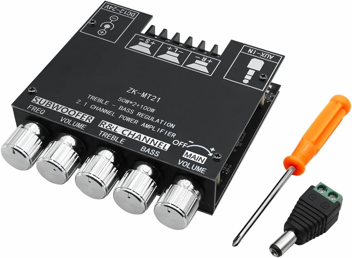 ZK- MT21 Bluetooth Amplifier Board 50W+50W+100W with Treble and Bass Control