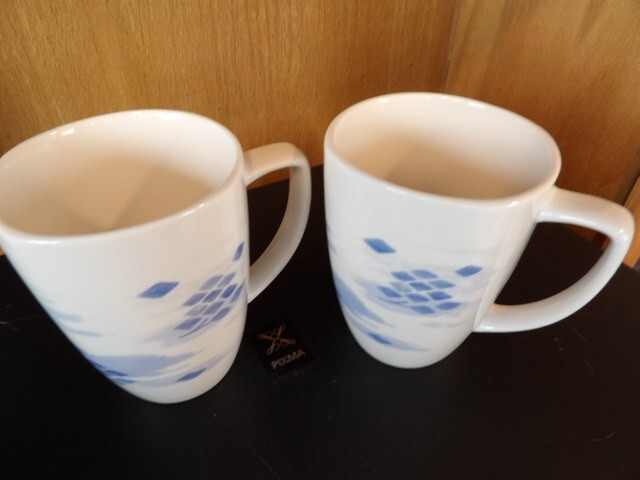 Corelle Square BLUE DIAMONDS Coffee, Tea, Mugs, Cups,