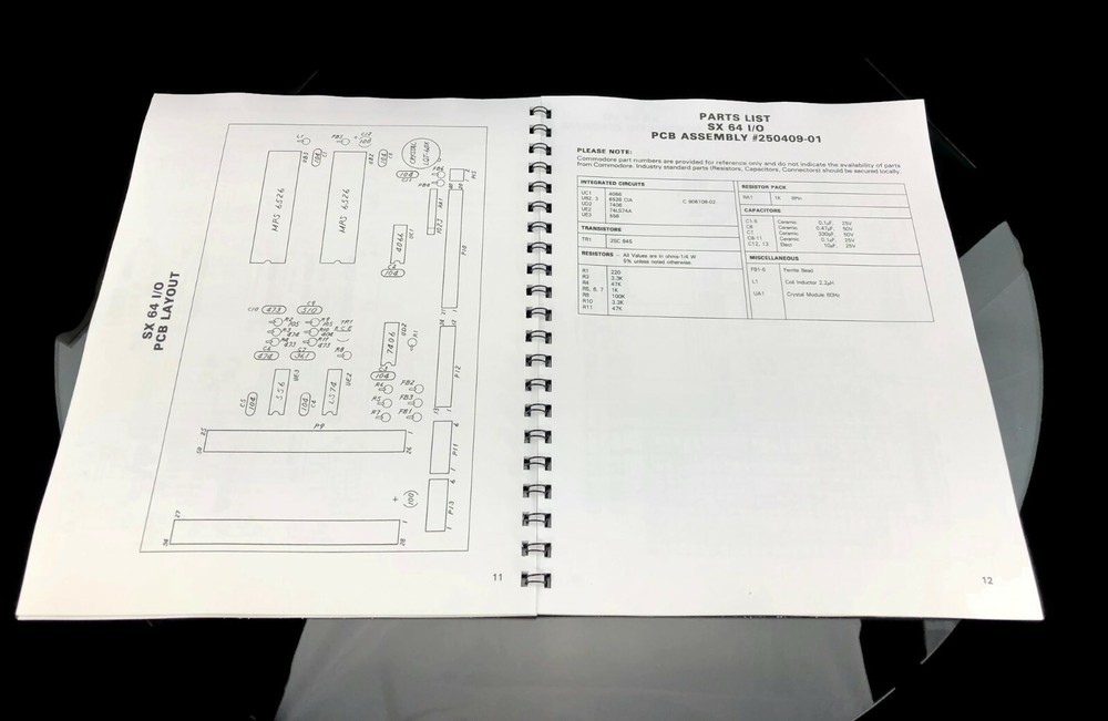 Commodore SX 64 SCHEMATICS Manual For Portable Computer COIL BOUND