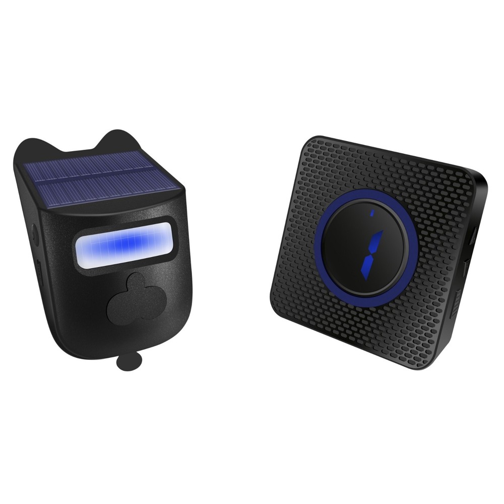 Solar Wireless Driveway Alarm Up PIR Motion Sensor 2 Receivers Security System