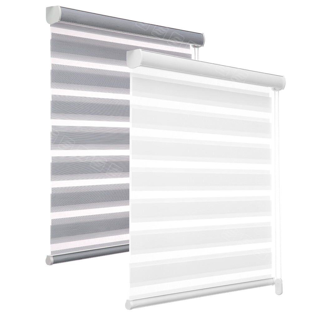 Changshade Custom Size Light Filtering Zebra Shades Dual Layer Roller Blinds