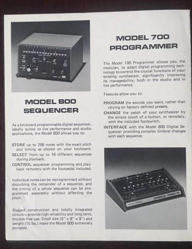 SEQUENTIAL CIRCUITS MODEL 700 PROGRAMMER - MANUAL- COPY