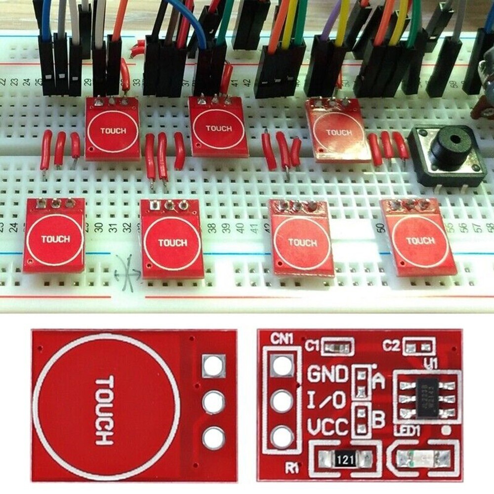 50pcs Ttp223 Touch Button Modular Self-Locking Micro Capacitive Single