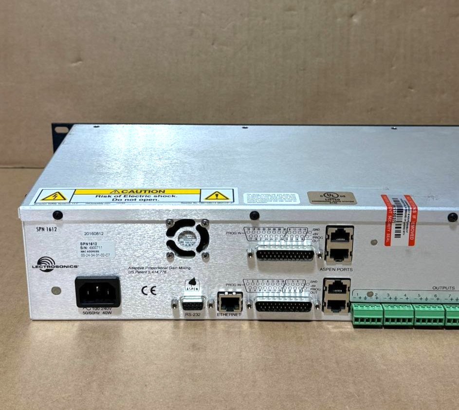 Lectrosonics SPN1612 Digital Matrix Audio Processor "Screen Issue"