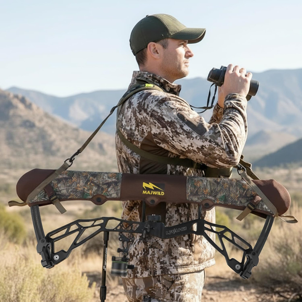 Neoprene Compound Bow Sling Adjustable Shoulder Strap for Hunting 36"