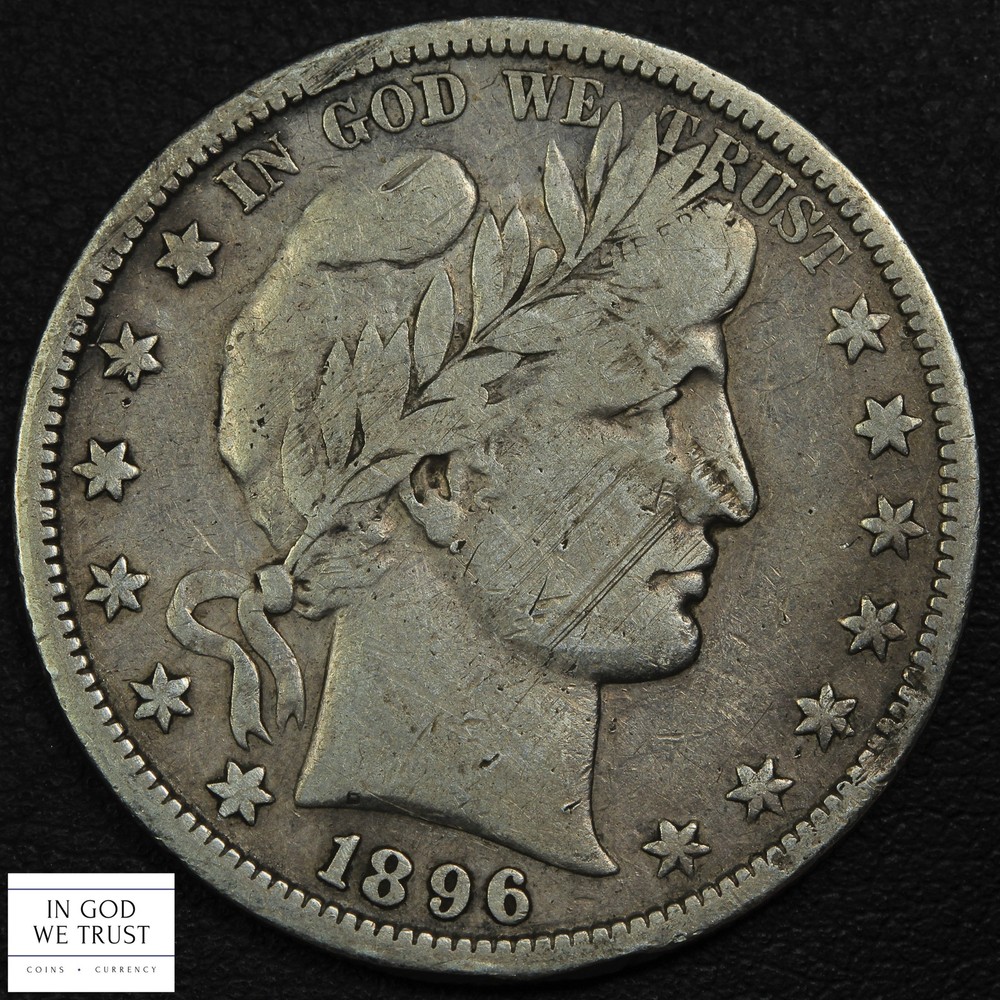 1896 S Barber Silver Half Dollar 50C - Scratches