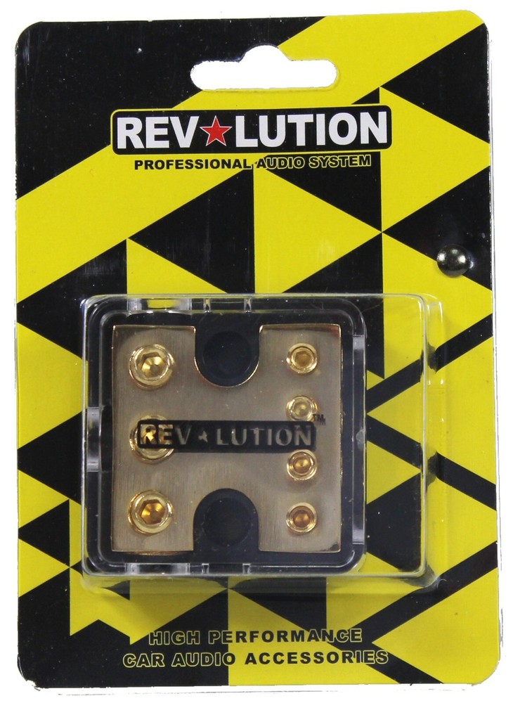 REV Power Distributor Three 4GA Input,  Four 8GA Outputs Brass Material