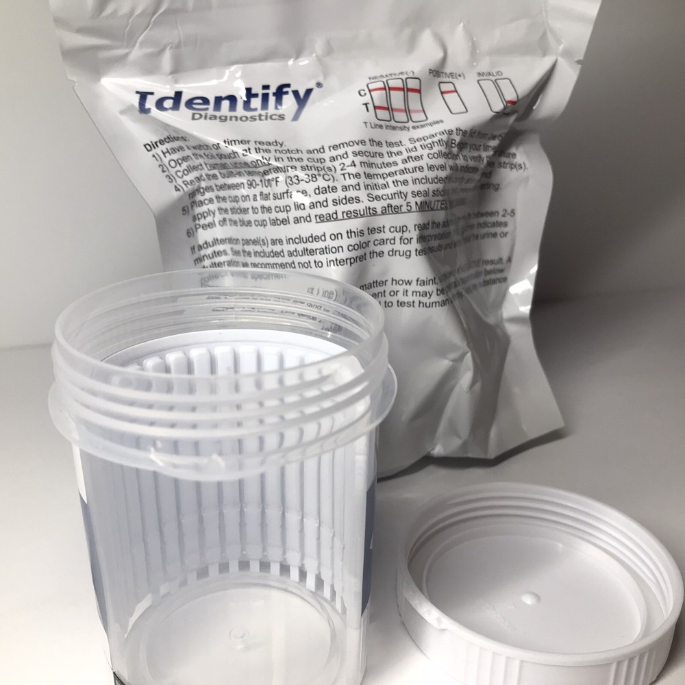 5 Pack IDENTIFY Diagnostics 12 Panel Drug Test Cup with BUP Testing OPEN BOX