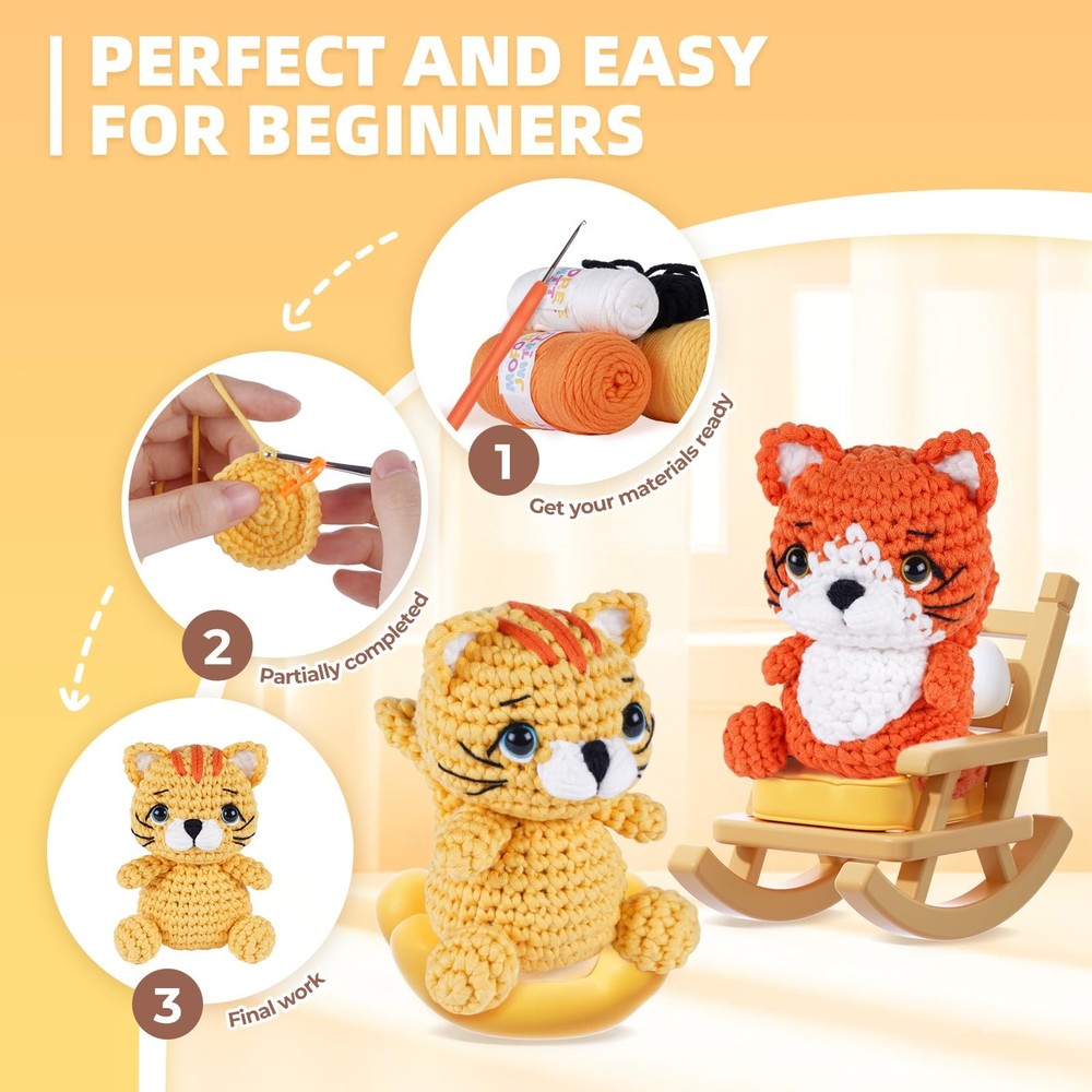 Crochet Kit for Beginners, Learn to Crochet, Include Easy Knitting Soft Yarn,...