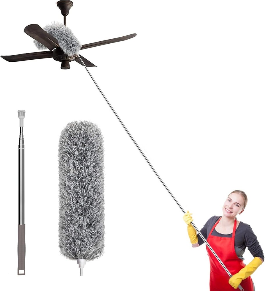 Extra-Long 100-inch Duster with Extension Pole and Bendable Washable Microfiber