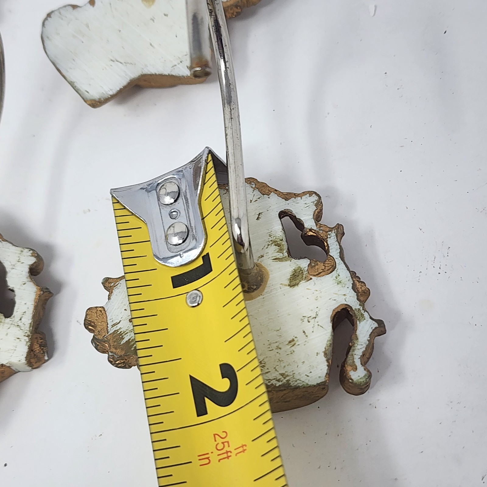 Gold Painted Angel Cherub Shower Curtain Hook Resin Stainless Set of 12