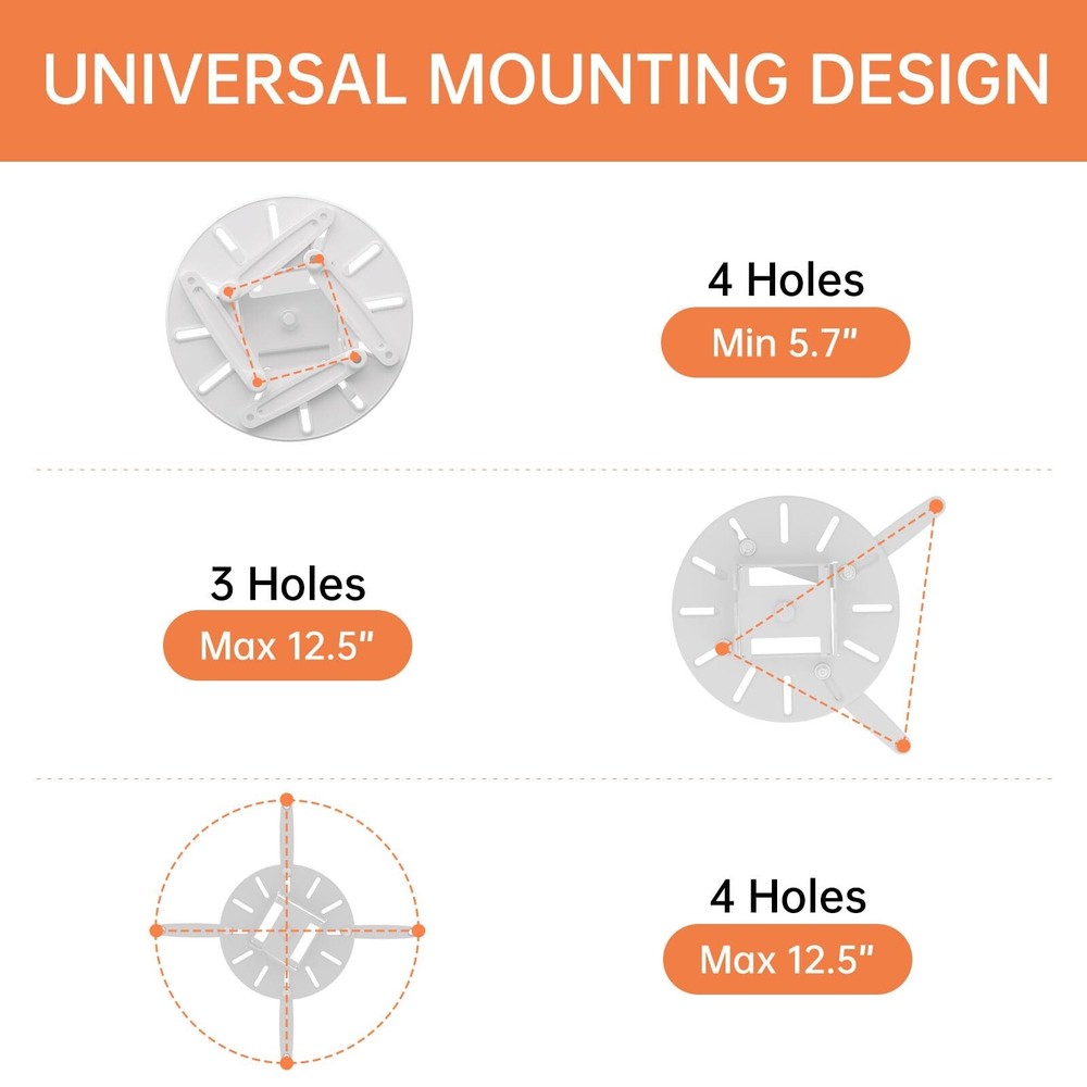 JOY worker Universal Projector Ceiling Mount Wall Bracket Holder Fits Flat or...