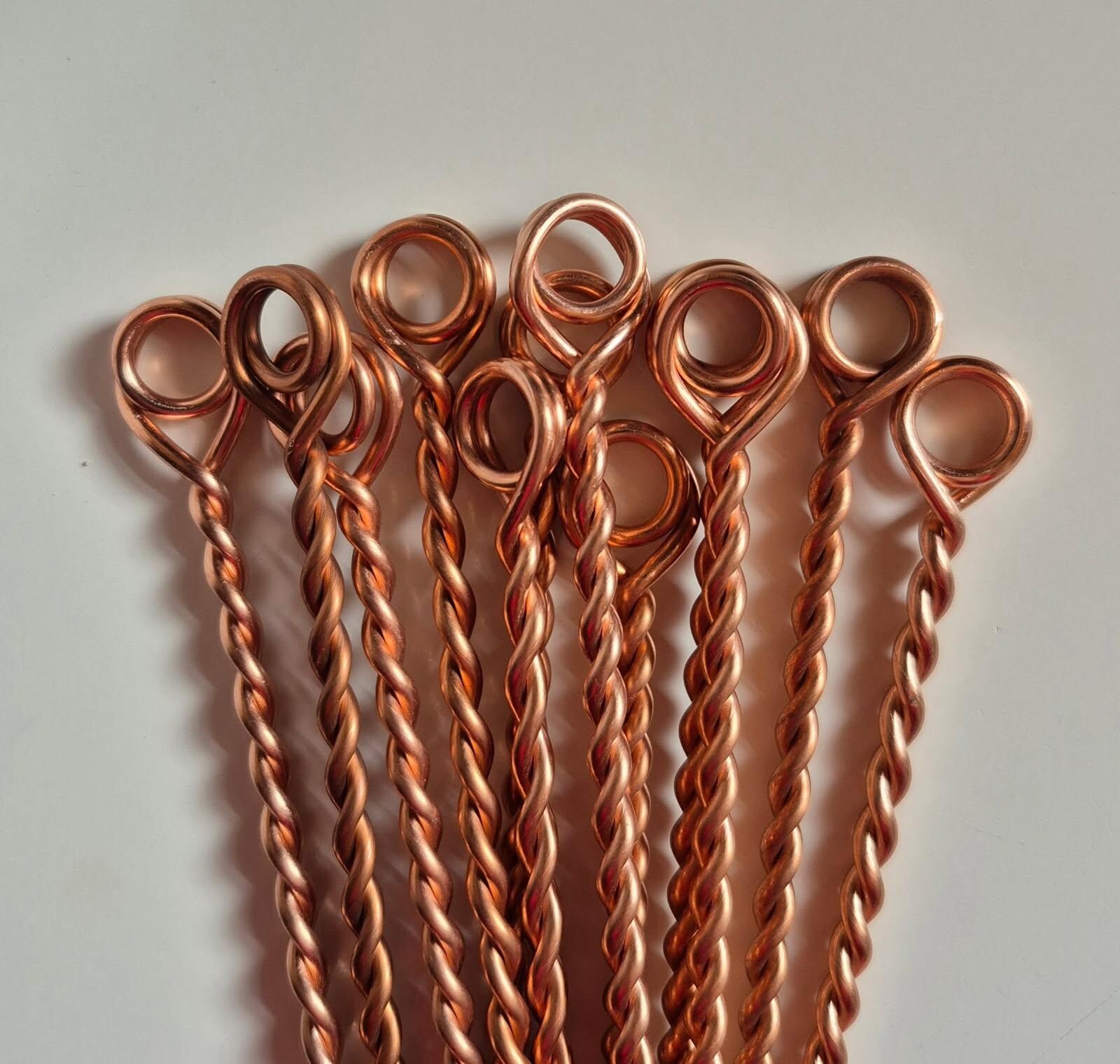 (12) 5/32" x 10" Copper Garden Stakes, Electroculture Twisted Wire, Plant ID