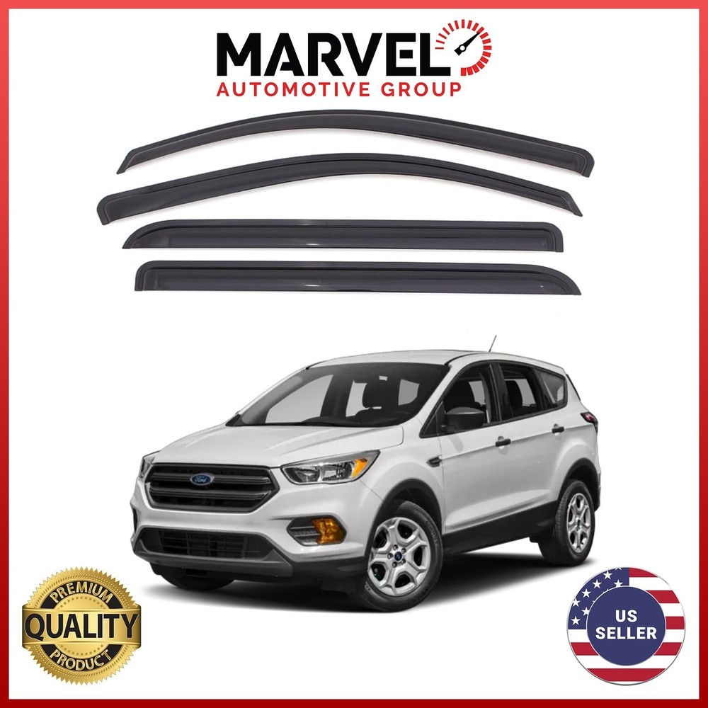 For Ford Escape 2013-2019 Black Window Sun Vent Visor Rain Guard Deflectors