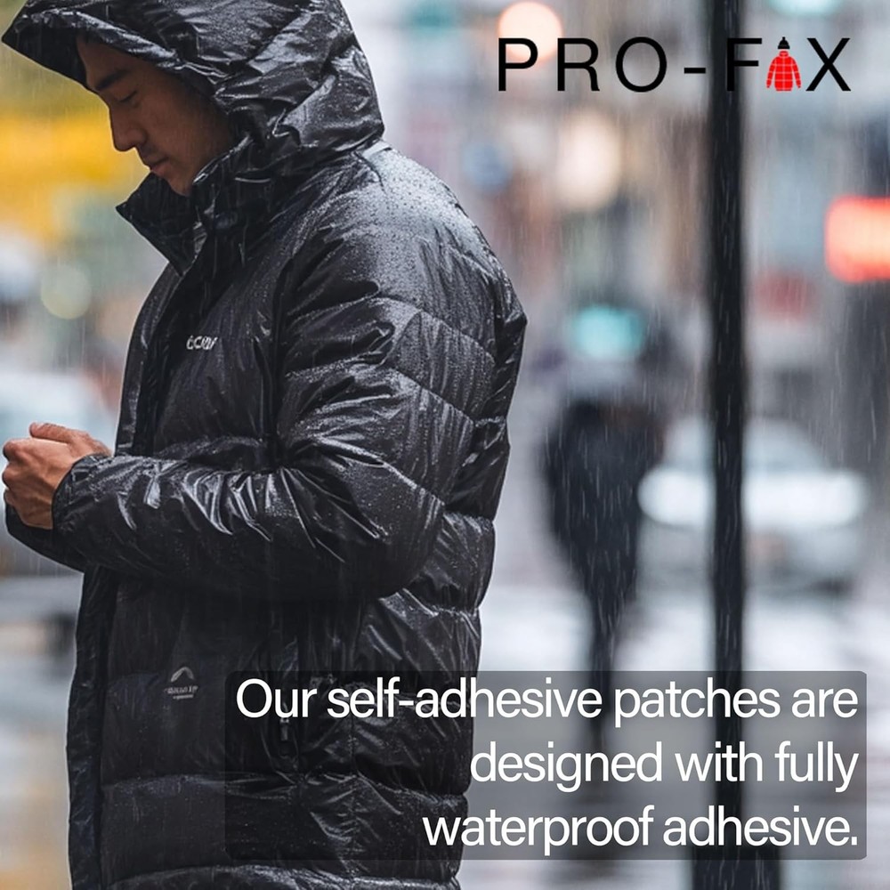 Self-Adhesive Waterproof Repair Patch Kit - 30-Second Fix for Down Black