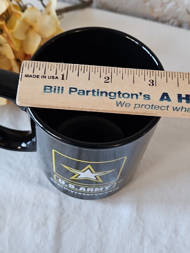 US Army 12oz Black Coffee Mug Cup