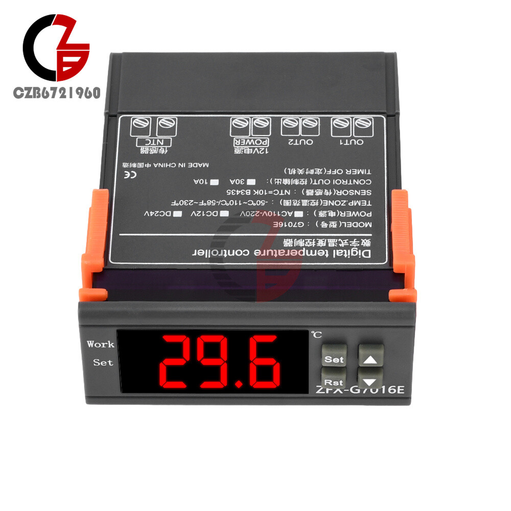 G7016E Digital Intelligent Temperature Controller NTC Waterproof Probe 12V/24V