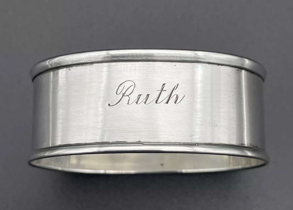 Sterling Silver Napkin Ring Engraved Name “Ruth” Webster